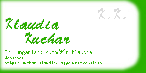 klaudia kuchar business card